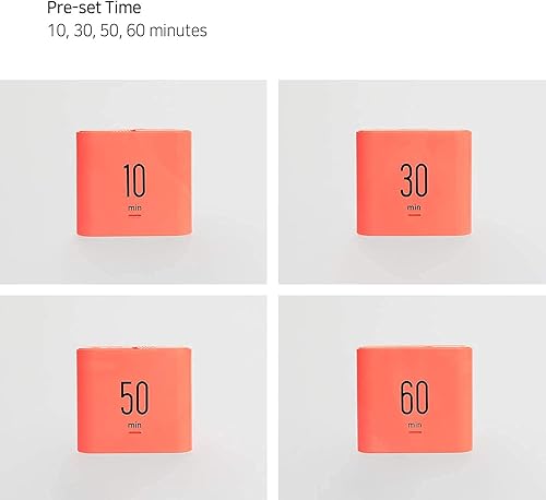 Miniatura 3 de mooas Temporizador de cubos múltiples coral neón (10, 30, 50, 60 minutos) y menta (1, 3, 5, 10 minutos), reloj y alarma, gestión del tiempo, tiempo