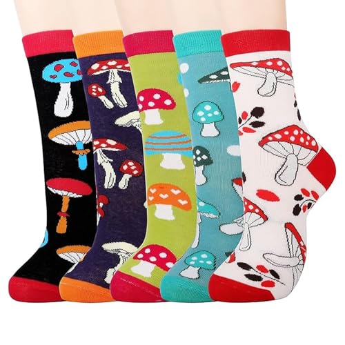 Jeasona Women's Mushroom Socks Mushroom Gifts for Women Fun Funny Cute Socks