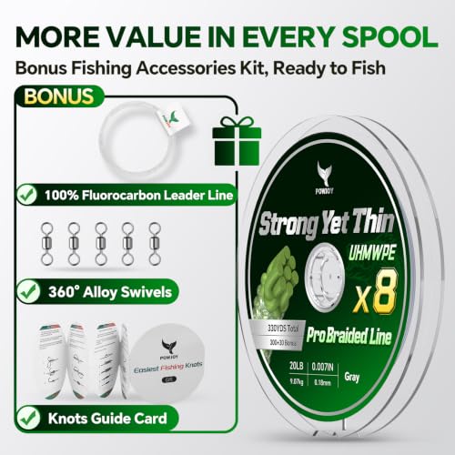 Image of Pro 20LB 8-Strand PE Braided Fishing Line Set, Super Thin Dia 0.18mm