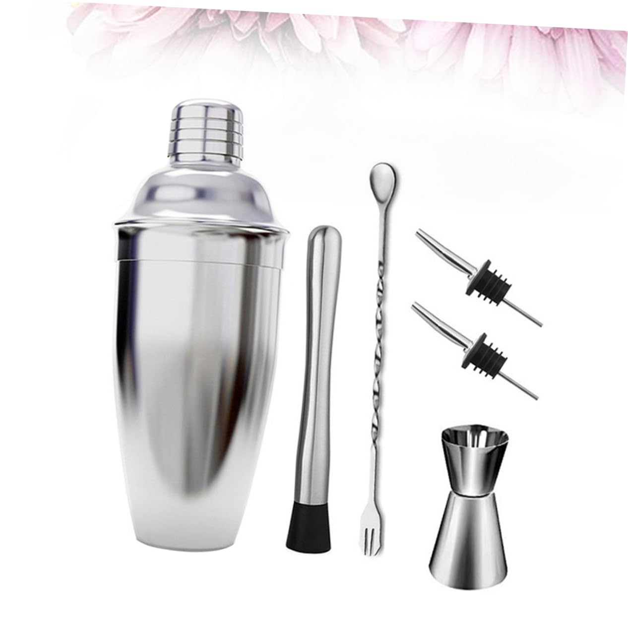 6 Piezas Coctelera Profesional Inoxidable Kit para Bar Casa Mezclador y Colador para Cócteles Martini y Bebidas Variadas