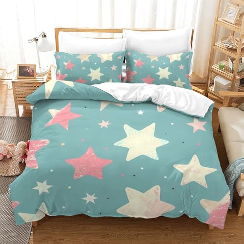 GXYUAOIEF - Funda para manta (3 piezas, 3 piezas), diseño de flores, microfibra, con 2 fundas de almohada con cremallera, para adultos, niños, tamaño King (220 x 240 cm)