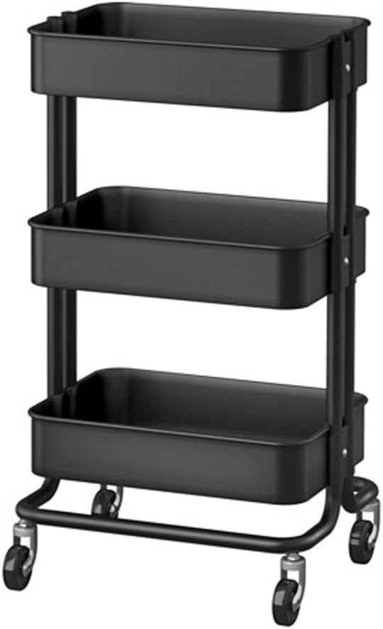 RASKOG Home Kitchen Storage Utility cartBlack Office