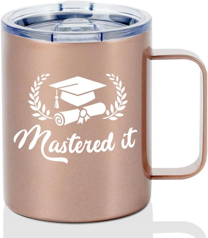 Onebttl Regalos de graduación para hombres y mujeres, regalos universitarios para grado, maestría y médico, taza de café aislada de acero inoxidable