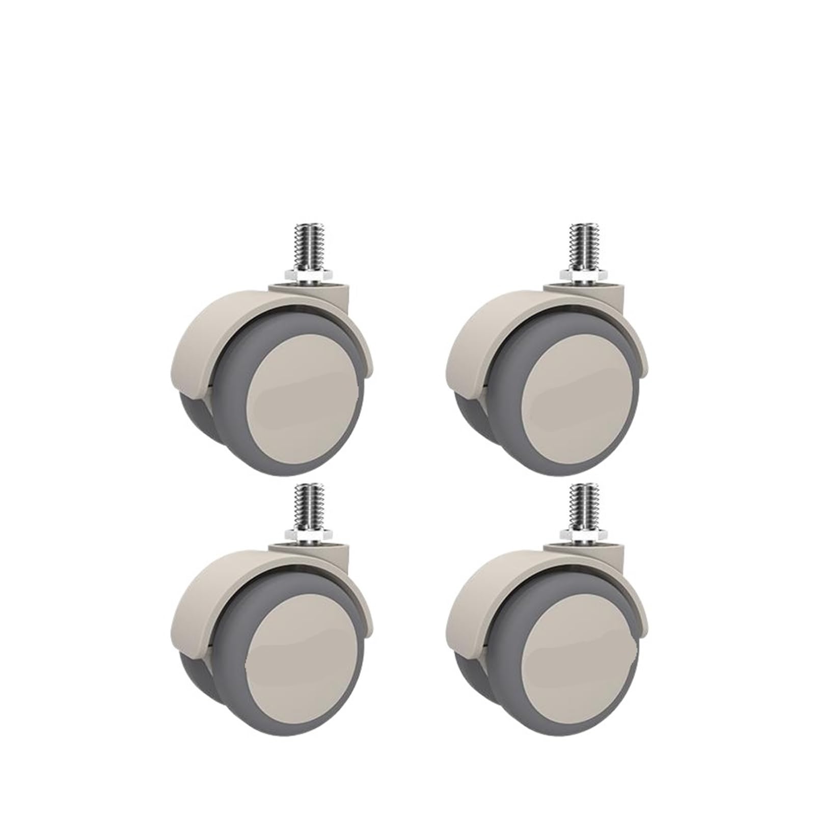 Mxxdmopd M10-A 4 Pieces/Lot Gray 2-Inch M6/M8/M10/M12 Screw Swivel Caster With Brake And Soft Rubber(M10-A)
