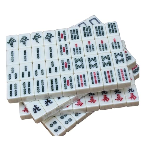 Set de Mahjong Chino compacto con estuche de madera miniatura 7
