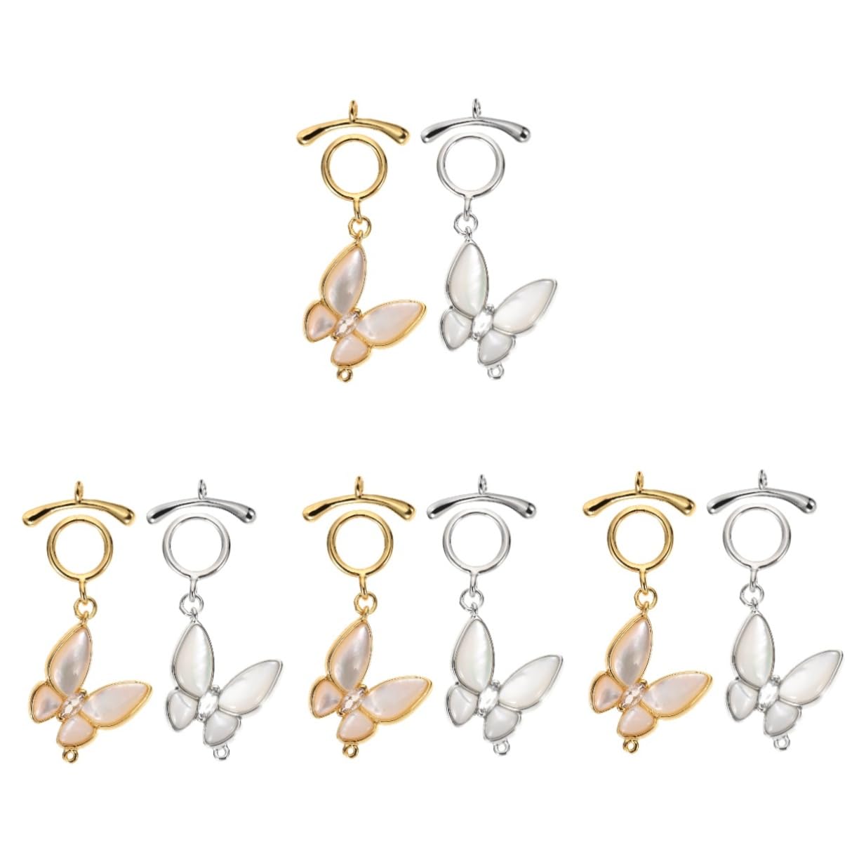 VILLCASE 8 Stk Ot-taste Knebelverschluss T-bar-anschlüsse Kniehebelkettenverlängerer Halsketten-verbindungsverschluss Armband Endverschluss Perlenarmbänder Schmuck Legierung 14k