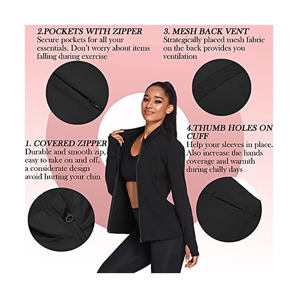 Pinspark-Womens-Track-Jacket-Breathable-Running-Jacket-Zip-Up-Sportswear-Slim-Fit-Workout-Tops Pinspark Women Workout Jackets Running Yoga Active Jacket Zipper Track Tops Long Sleeve Sportswear Black L