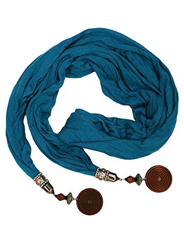 Luxury Divas Linen Scarf With Wood Bead Trim