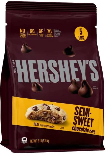 Hershey's Semi-Sweet Chocolate Baking Chips 5LB bag