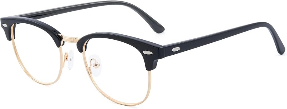 GUDVUE Blue Light Glasses, Computer/Gaming/TV/Phones Glasses for Women/men, Anti Glare/UV400/Eye Strain, Black/Golden