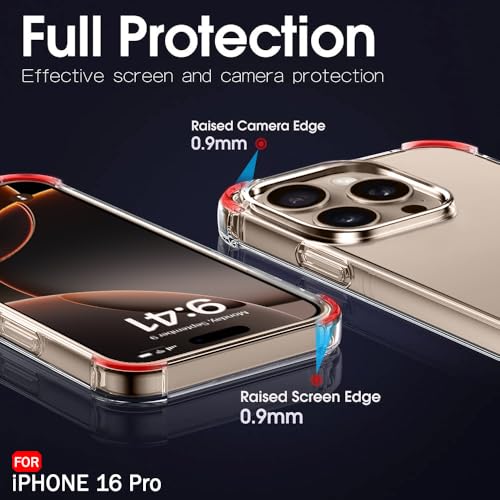 Image of TheGiftKart PC,Thermoplastic Polyurethane Crystal Clear Back Cover Case for iPhone 16 Pro|360 Degree Protection|Shock Proof Design|Transparent Back Cover Case for iPhone 16 Pro(Transparent Bumper)