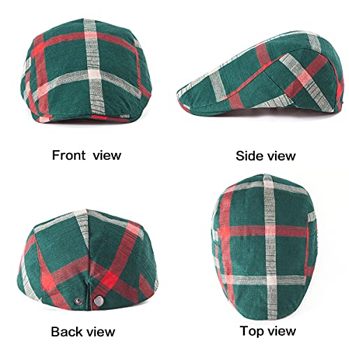 Image of LADYBRO 2-Pack Unisex Flat Cap Newsboy Hats for Men Women Casual Adjustable