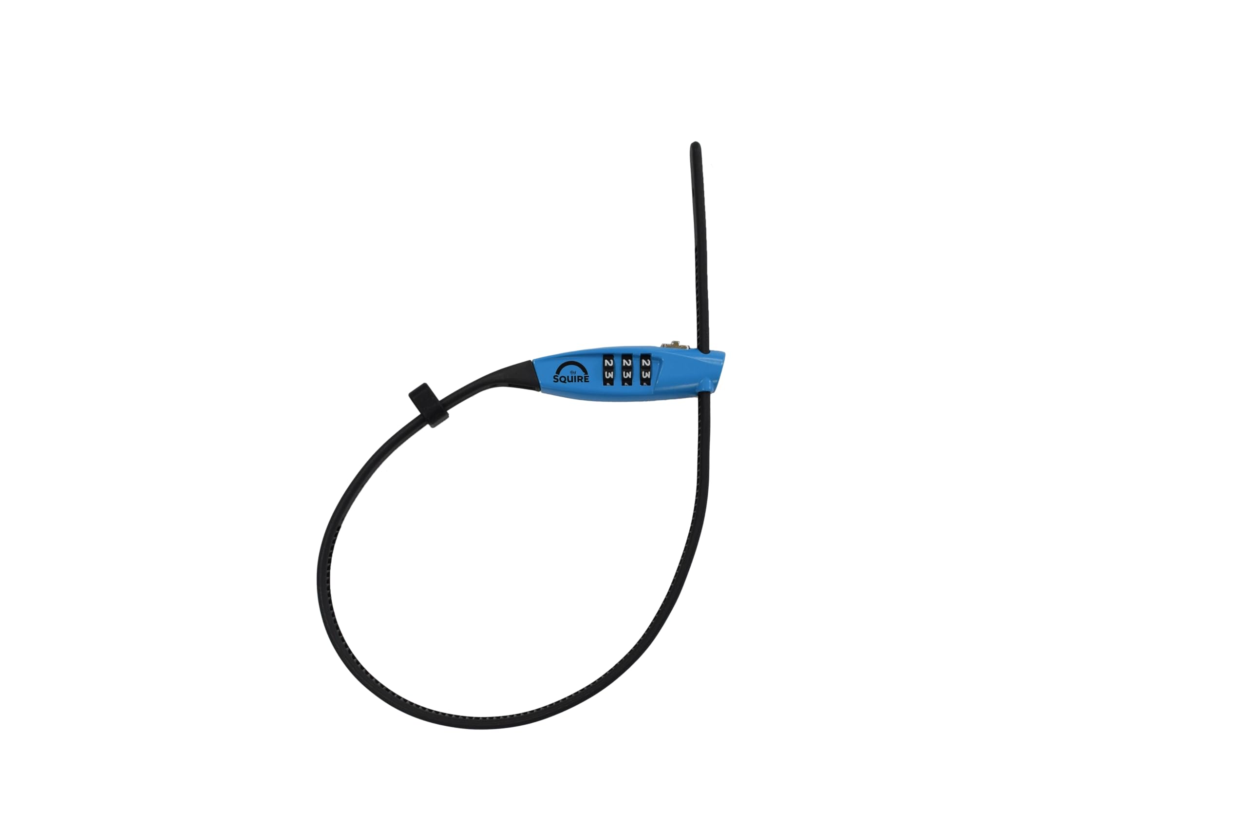 Squire Bike Locks STRAPLOK™ Combi 10 - Blue - Ultra-Lightweight Multi-Functional Zip-Tie Style Café Bike Lock with 10mm Stainless Steel Core, 450mm Length, 3-Wheel Recodable Combination - Blue