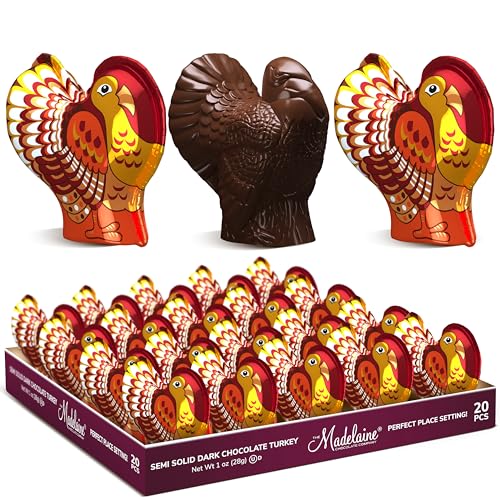 Madelaine Dark Chocolate Turkey Candy – 1 oz Foil-Wrapped Thanksgiving