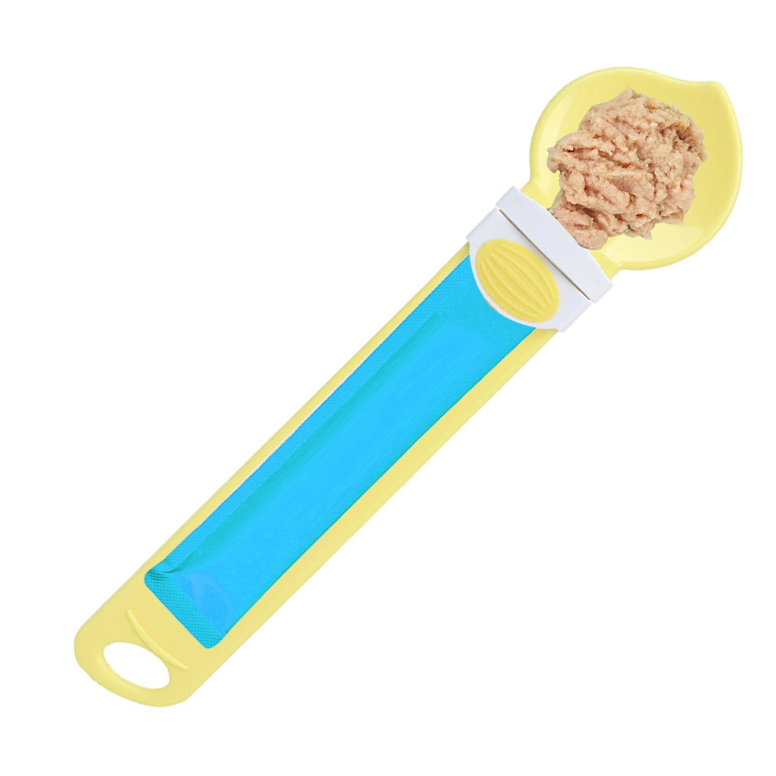 Cucchiaio Dispenser Cibo Umido Gatti - Happy Scoop Con Frullino - Beige - Risparmio Cibo - Foto 1