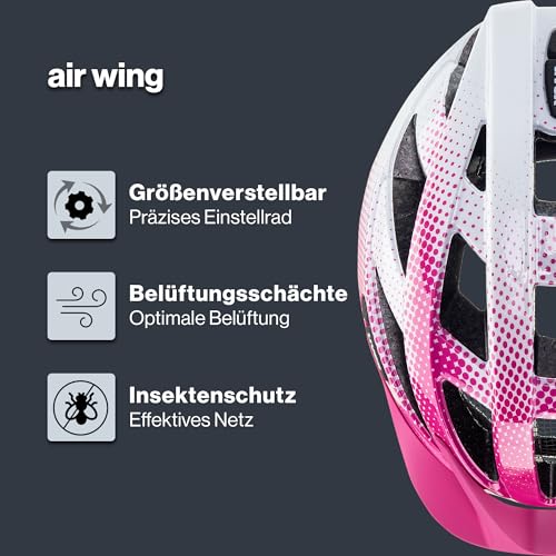 uvex air Wing - Leichter Fahrradhelm für Damen und Herren - individuelle Größenanpassung - pink-White - 52-57 cm – Ansicht 2