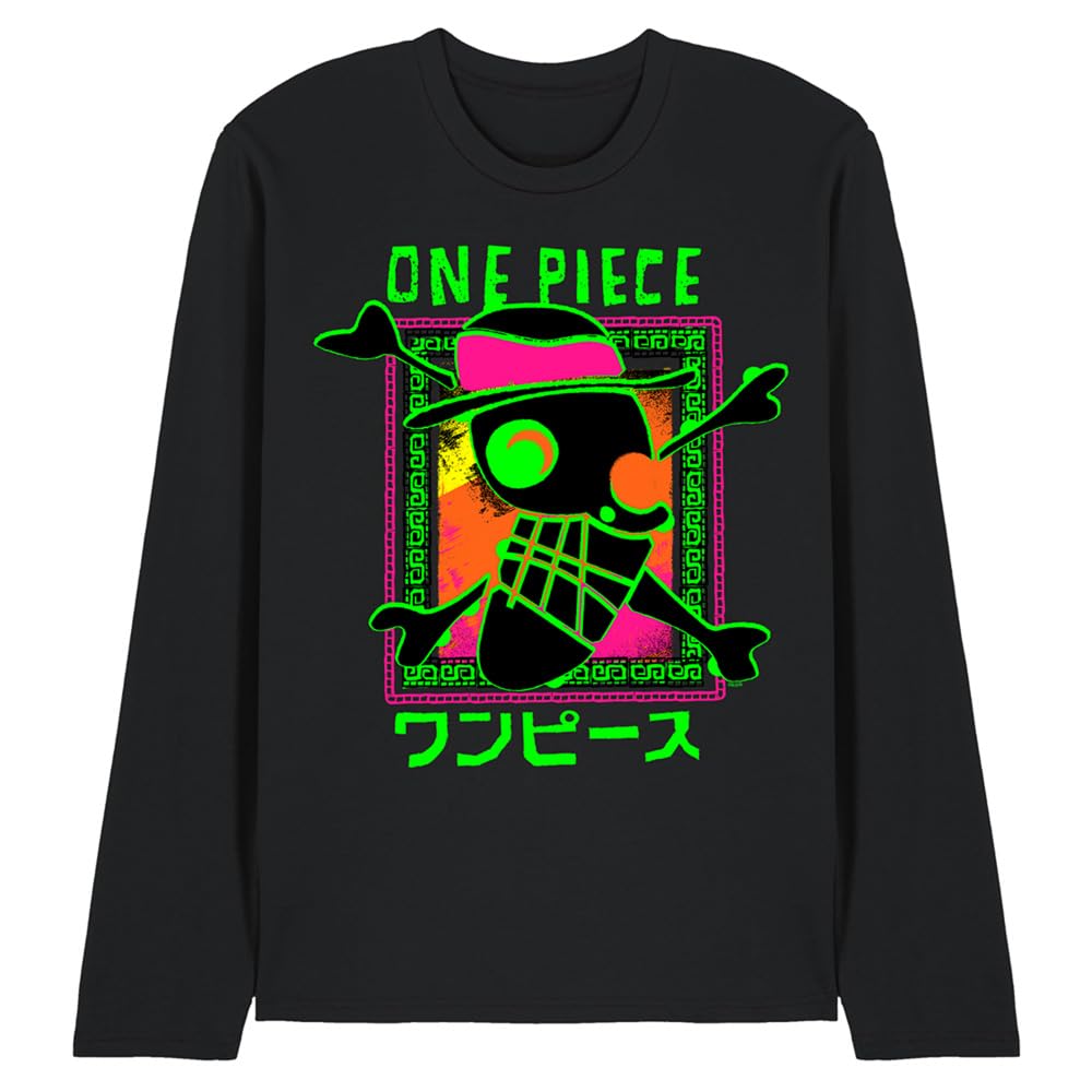 One Piece Abstract Logo Unisex Long Sleeve T-Shirt, Black, XX-Large