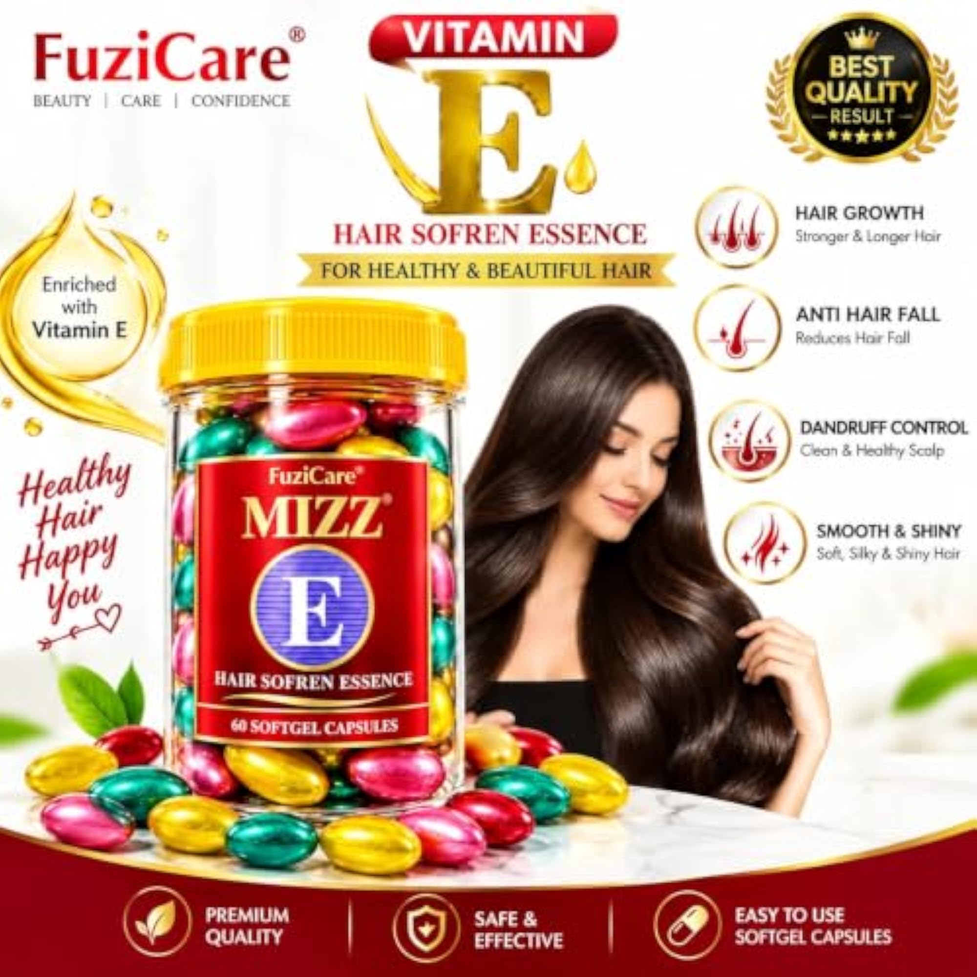 MIZZ Vitamin E Advanced Hair Growth Protean Serum Capsules