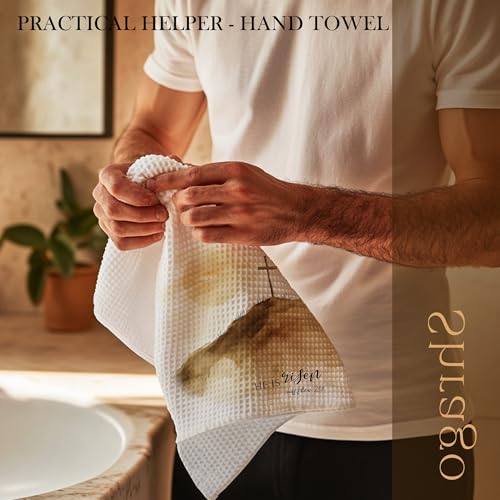 Image of He is Risen Easter Kitchen Towels, Christian Easter Dish Tea Towels for Kitchen, Matthew 28:6 Bible Verse Decorative Hand Towel for Bathroom Decor, 16x24 Inch