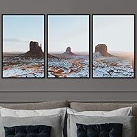 3 Piece Framed Canvas Wall Art Snow Mountain Canvas Prints Home Artwork Decoration for Living Room,Bedroom - 16