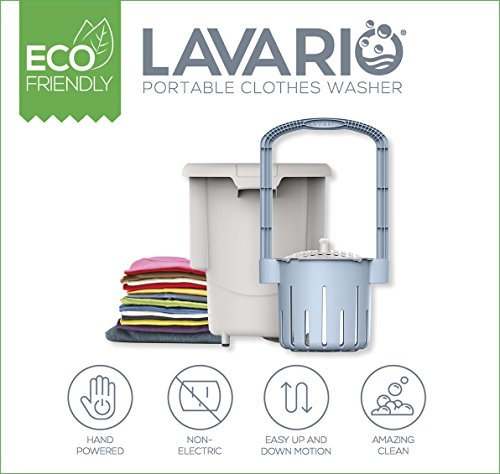 Lavario Portable Clothes Washer (Manual Non-Electric Portable Washing Machine for Camping, Apartments, RV’s, Delicates) - Thumbnail 2