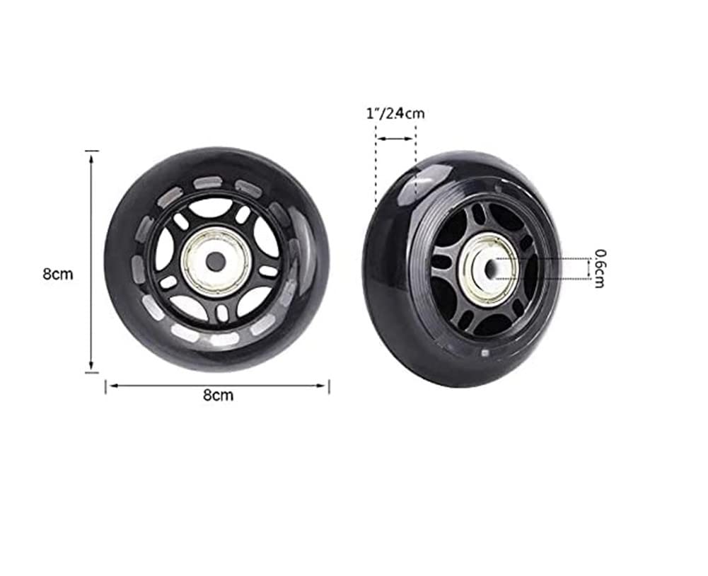 Lot 8 Roues Patins à Roulettes 76mm Ou 80mm 82A Avec Roulements ABEC 7