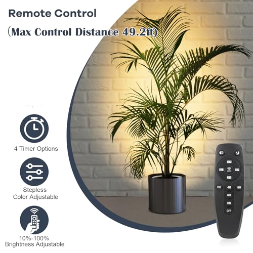 Image of 2Pack LED Spot Lights Indoor with Timer and Remote Stepless Adjustable Color Temperature and Dimmable Uplighting Indoor Accent Up Lights for Home Plant Artwork Pictures