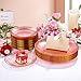 Rubtlamp 100Pcs Clear Pink Gold Plastic Plates, Pink Disposable Plates With Gold Rim, Hammered Plastic Plates Include 50 Clear Dessert Platos, 50 Dinner Platos for Party