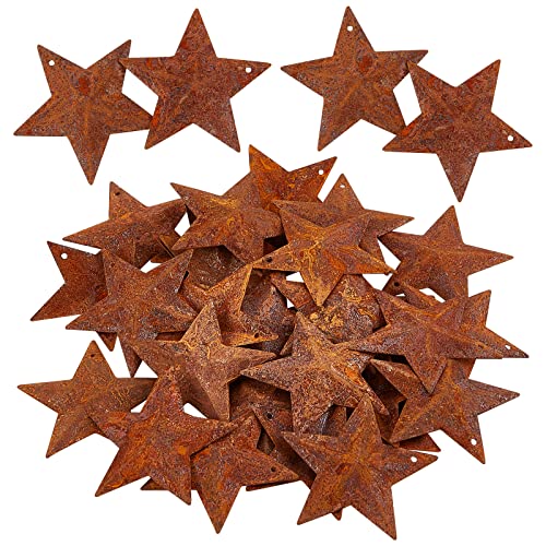 GORGECRAFT 30PCS 1.5' Rusty Metal Barn Star Vintage Antique Primitives...