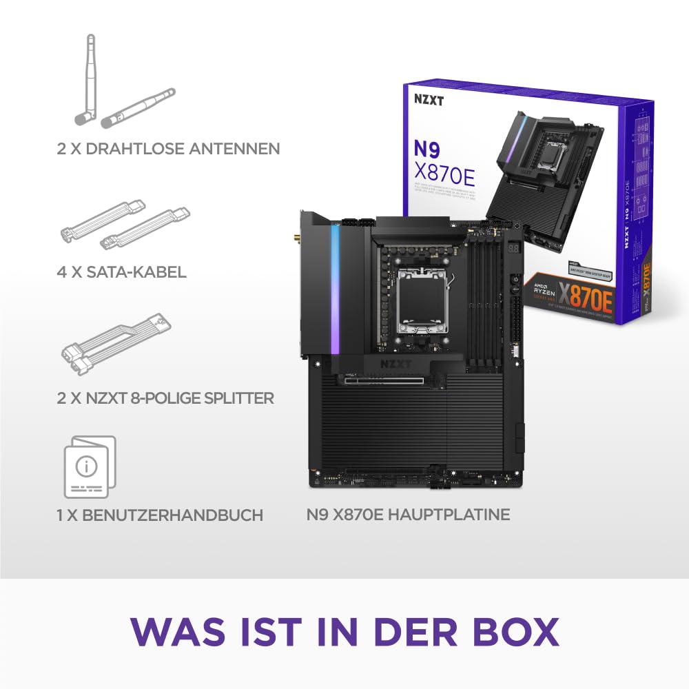 Nzxt N9 X870E - AMD X870E AM5 ATX Gaming-Mainboard für Ryzen 9000/8000/7000-20+2+1 – Bild 7