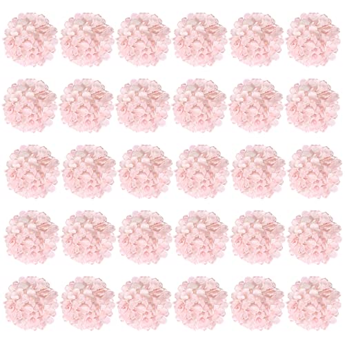 JPSOR 30 Stück Hortensien künstliche Blumen, Seidenblumenköpfe mit Stielen, künstliche Blumen für Hochzeitsbogen Tafelaufsatz Heimdekoration (rosa) Cover