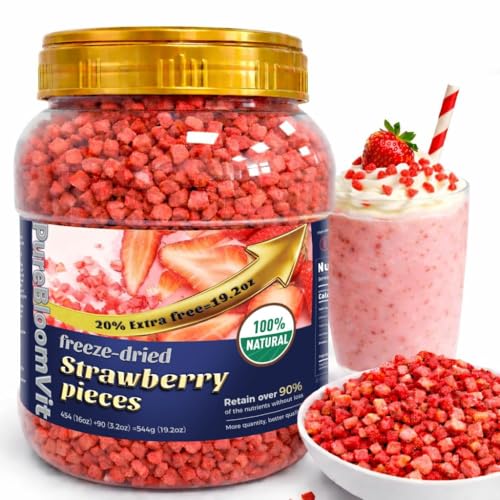 WildSap Emeralds Freeze Dried Strawberry Dices - 19.2oz Bulk Family