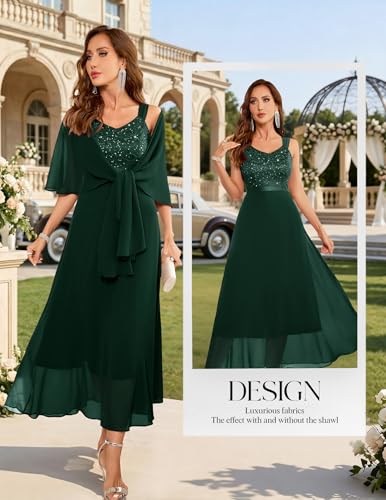 Image of BeryLove Summer Formal Wedding Guest Prom Dresses Sequin Cocktail Evening Lace Elegant Mother of The Bride Dress
