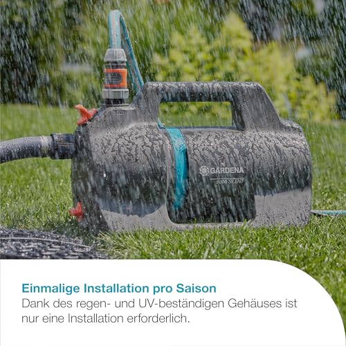 Gardena Gartenpumpe 5000 Silent Pumpen: 26% mehr Wasserdurchfluss bei gleichem Energieverbrauch...