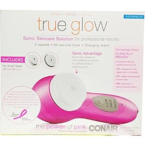 True Glow by Conair Sonic Facial Brush; White