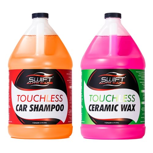 Swift Touchless Car Wash & Foam Wax Bundle (2 Gallons) – Includes Touchless Car Shampoo & Touchless Ceramic Wax for Touch-Free Clean & Hydrophobic Protection – For Cars, Trucks, Trailers & More!