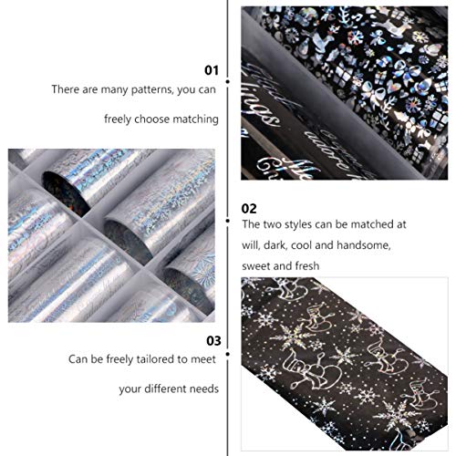 FRCOLOR 2 Boxen Weihnachten Nail Art Aufkleber Sternenhimmel Nagelfolie Transfer Kleber Aufkleber Maniküre Tipps für DIY Gesicht Körper Make-Up Dekorationen – Bild 5