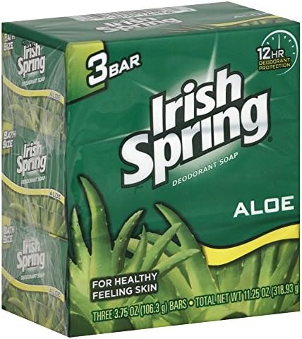 Irish Spring Aloe Mist Deodorant Bath Bar, 3.7 oz, 3 ct x 3 Packs (Total of 9 Bars of Soap/Packaging May Vary)