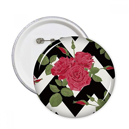 Cadeau rose rouge art badge bouton rond XL pour surprendre