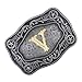Doitby Initial Belt Buckle Western Cowboy Belt Buckle Texas Buckle with Letter for Men Women