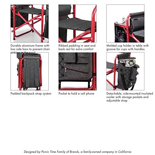 Image of Picnic TIME NFL Unisex-Adult NFL Fusion Camping Chair with Side Table and Soft Cooler, Beach Chair for Adults, Lawn Chair