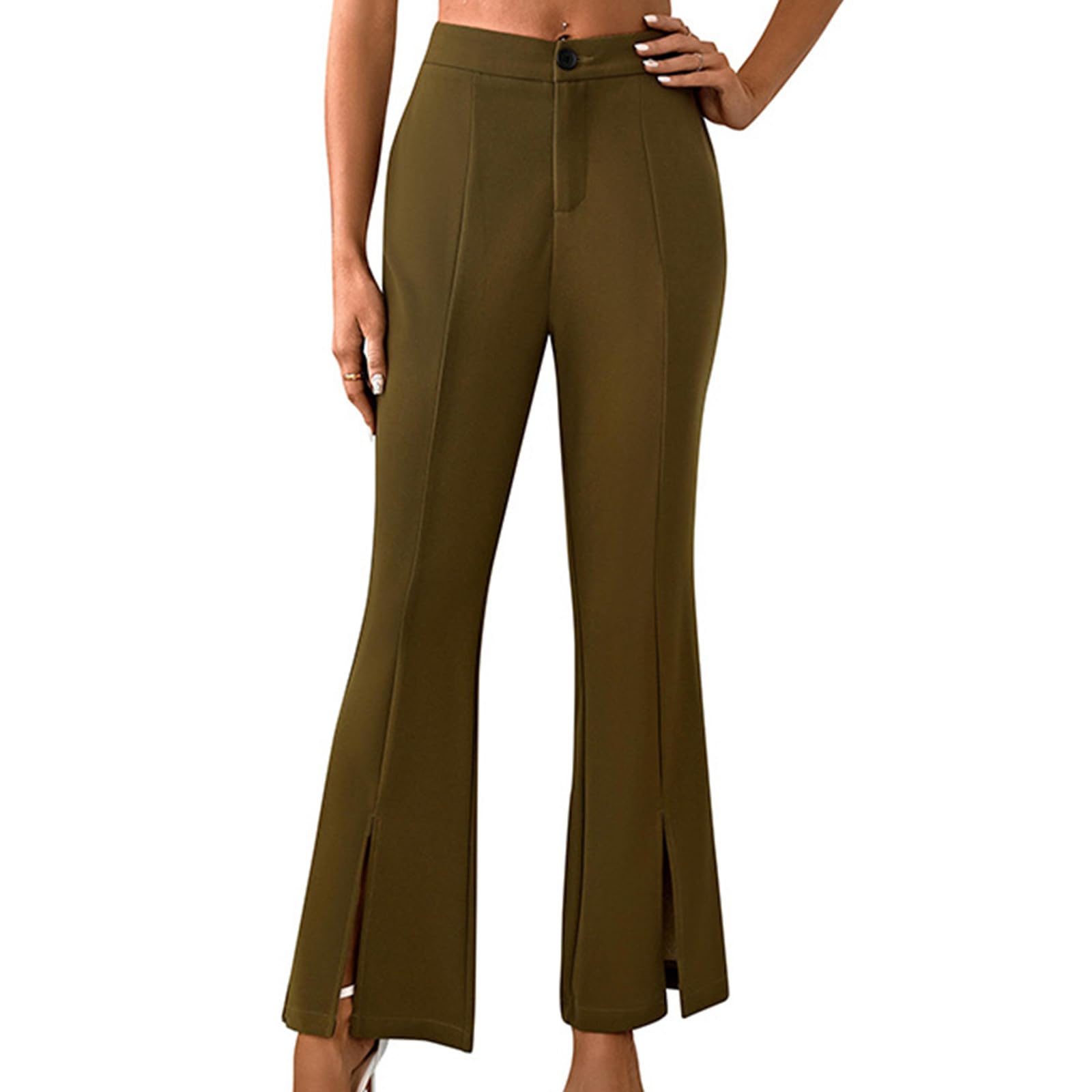Flare Dress Pants for Women Split Leg Pants Business Casual Stretchy Pants High Waisted Slacks Pants for Work