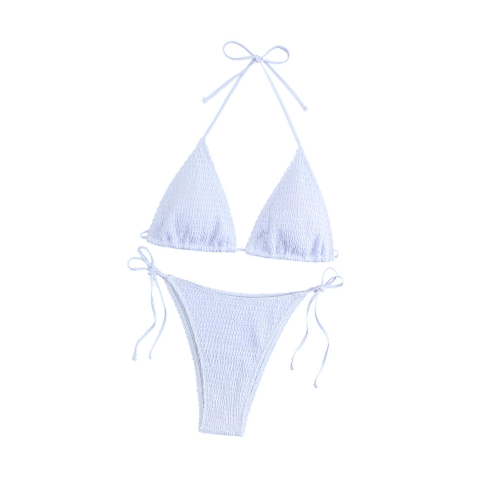 Maillot de bain deux pièces avec cordon réglable et tissu polyester résistant - 8