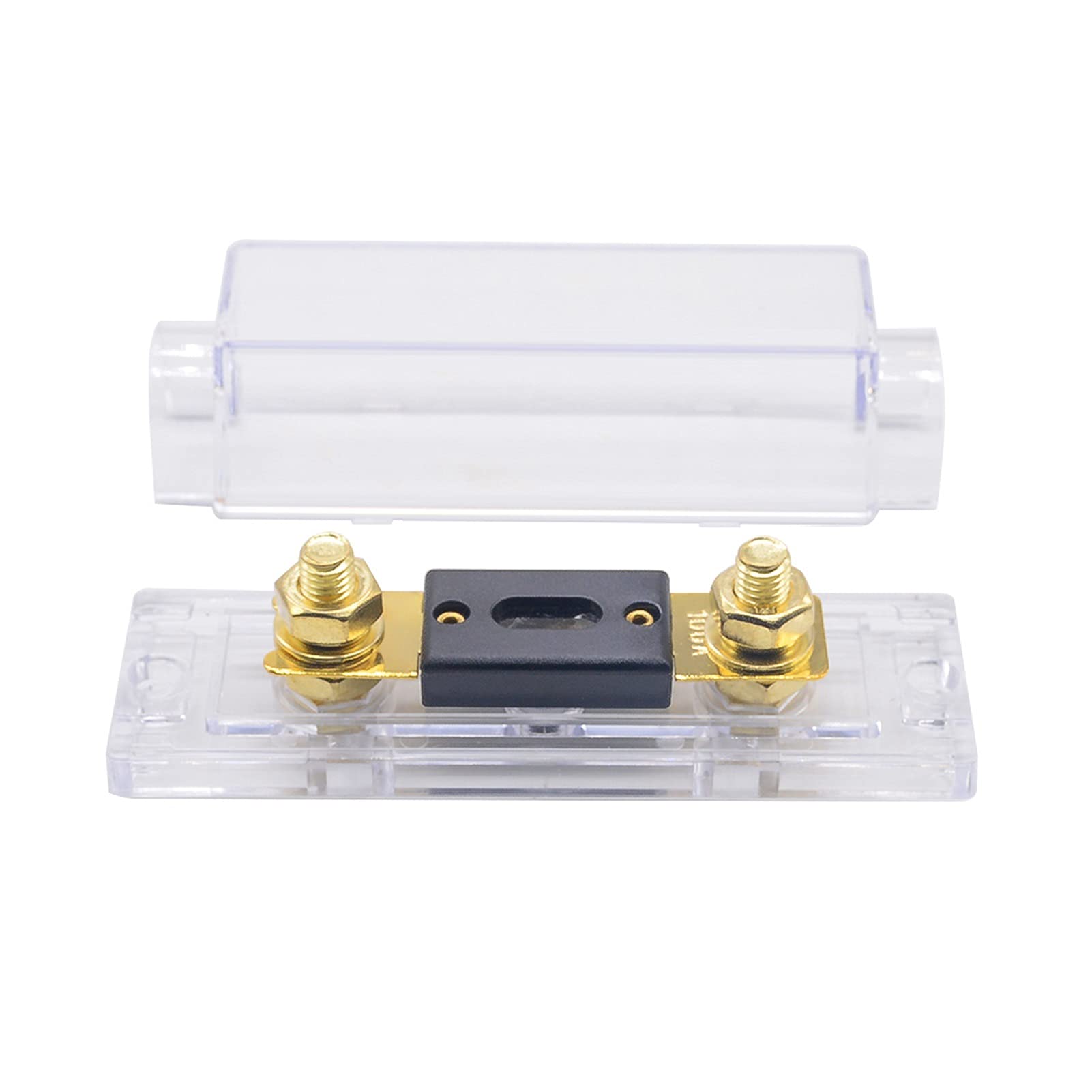 Fusible de respaldo de coche con base de placa 5 0A 60A 80A 100A 120A 150A 200A 250A 300A 400A Fusible de horquilla de protección de circuito (Color : Box With Fuse, Size : 400A)