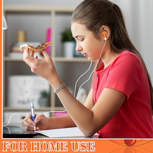 Image of Konohan 100 Pcs Bulk Earbuds with Wire Basic Headphones in Ear for Libraries Laptop, No Microphone 3.5 mm Jack Earbuds Dot Headphones, Individually Bagged (Orange)