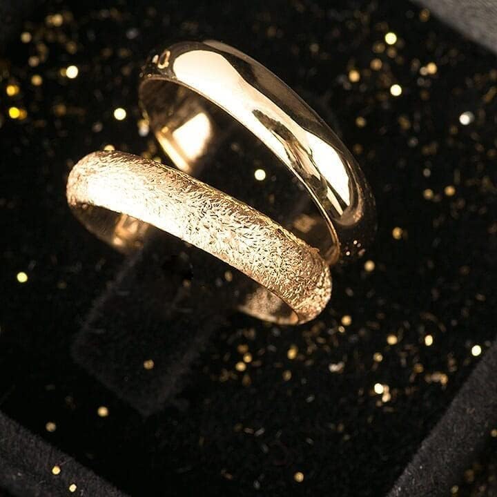 gumuscum Juego de anillos de boda de 4 mm, chapado en oro de 14 quilates, juego de alianzas de boda a juego, juego de anillos de boda de plata personalizado para hombre y mujer