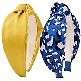 BEGOOD Knotted Headband for Women Leopard Print Womens Knotted Headbands Fashion Top Knot Hairband W