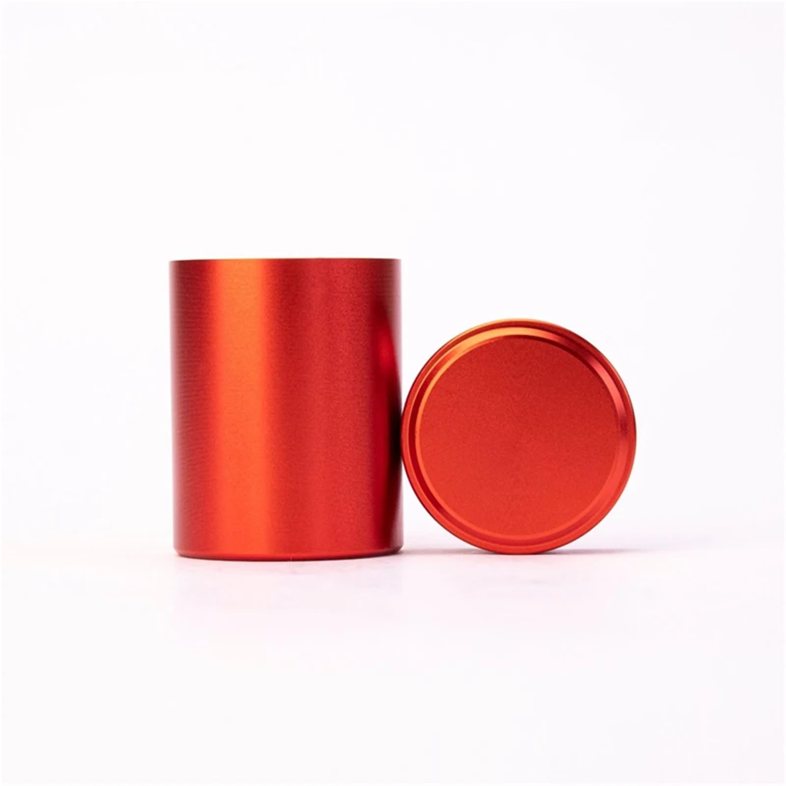 FDBTYJN Tea Caddy Airtight Smell Proof Container Stainless Steel Mini Tea Cans Herb Stash Jar Coffee Storage Box Caddies(Red)