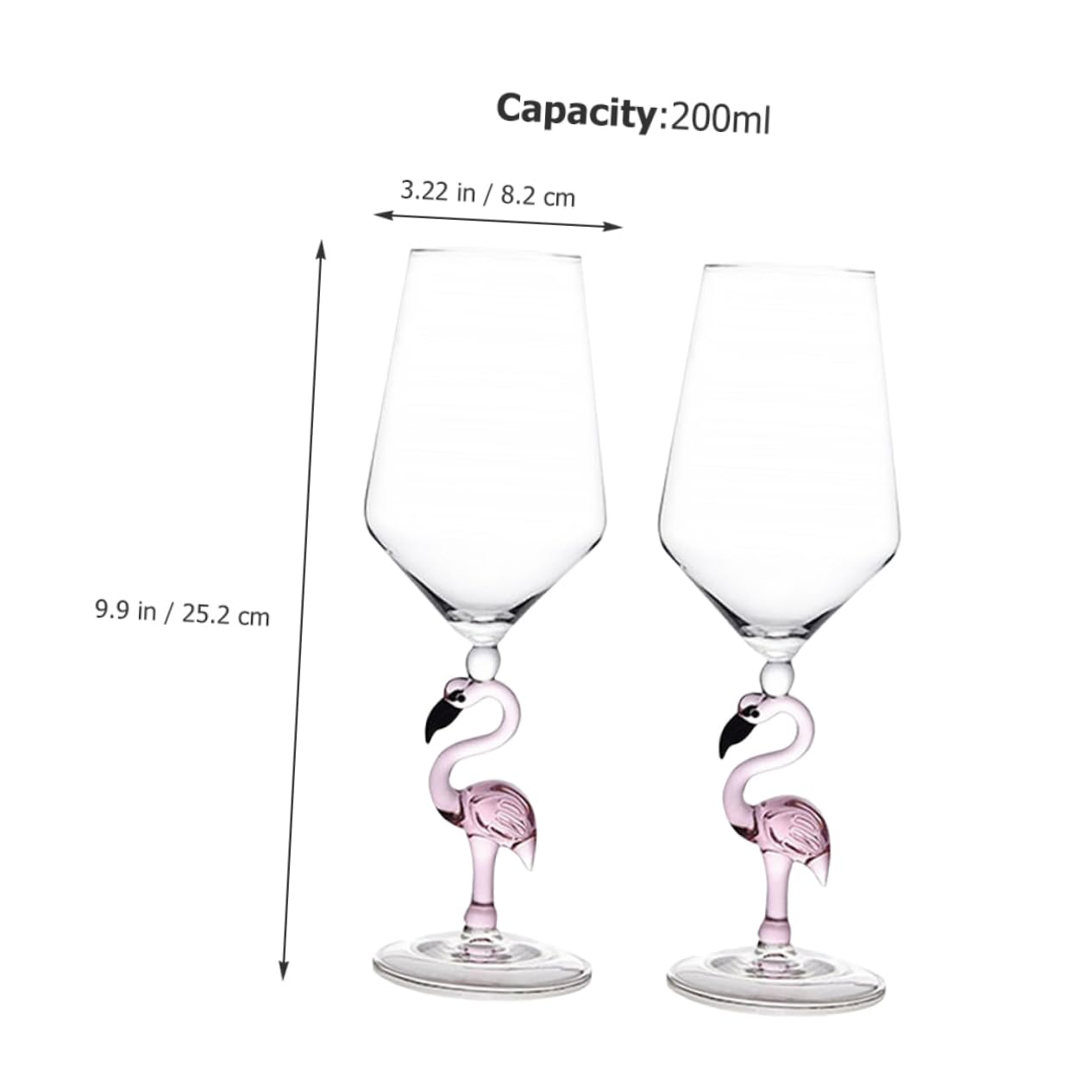 Amosfun Verres à Vin Résistant à L'usure en Verre Lot de 2 Domestique Design Créatif et Délicat Capacité 330 Ml pour Fêtes et Bars