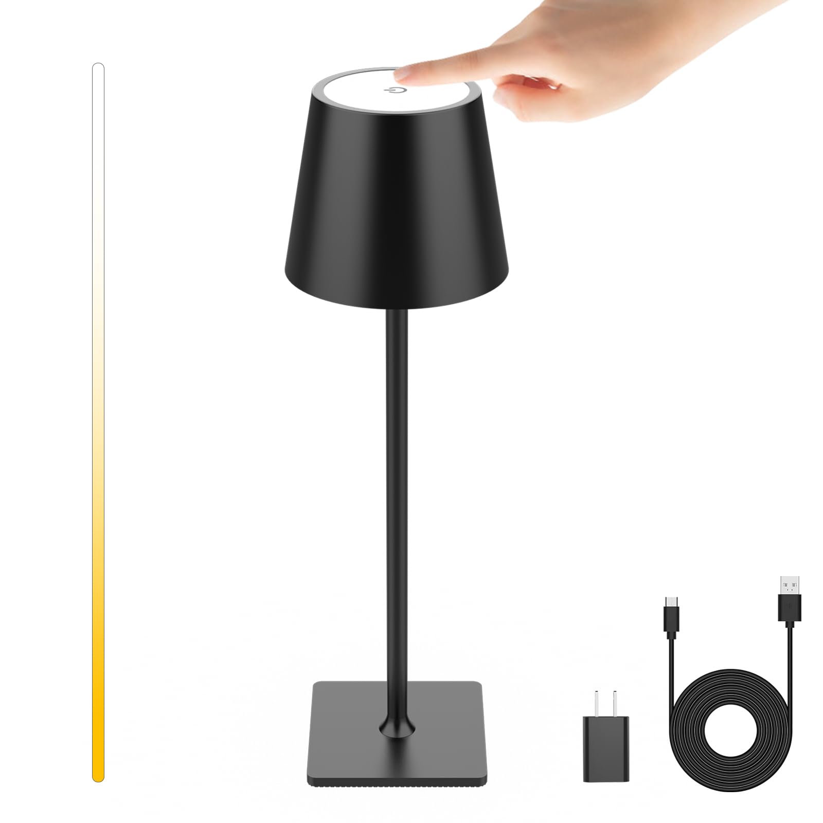 Lampe De Bureau,Lampe De Bureau Sans Fil, 8000mAh Lampe De Chevet Tactile LED Lampe Portable Pliable Avec 3 Luminosité Lampe Chevet Rechargeable Pour Chambre à Coucher Lecture Apprentissage Bureau